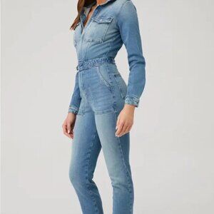 Good American Blue Denim Jumpsuit
